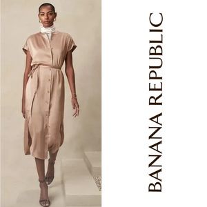 Banana republic SATIN MAXI SHIRTDRESS